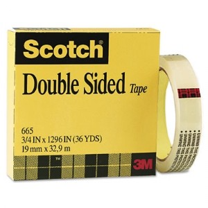 SCOTCH DOUBLE SIDED TAPE 1/2" X 36YDS 665-1236