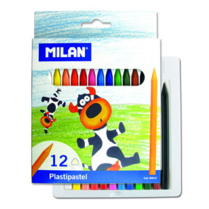 MILAN BOX OF 12 PLASTIPASTEL CRAYONS 80013