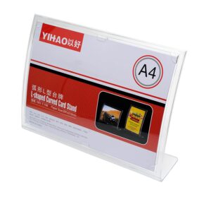 L-SHAPE CURVED CARD STAND A4 HORIZONTAL