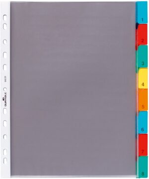 DURABLE DIVIDER PUNCHED POCKET INDEX WITH 8 COLOR POCKET TAB 6631