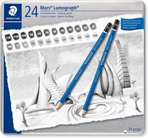 STAEDTLER LUMOGRAPH DRAWING PENCILS PKT OF 24
