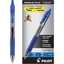 PILOT G-2 GEL INK ROLLER PEN FINE BLUE