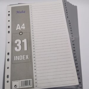 MAHA DIVIDER 1 - 31 GREY COLOR WITH NUMBER