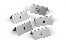 DURABLE TABLE SIGN NUMBER 4971