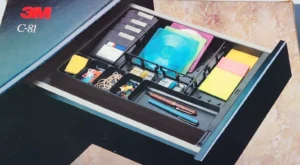 3M-C81 Recycled Plastic Data Desk Drawer Organizer Discontinued Black Open Box
