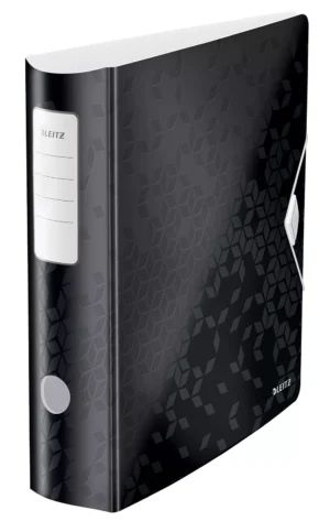 Leitz A4 Lever Arch File Active, Black, Curved spine 75mm width, Elastic fasteni