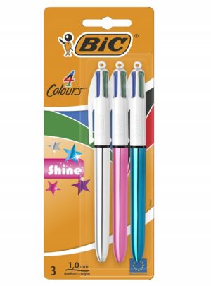 BIC 4 Colors 1.0 mm 2 + 1 Shine Pen