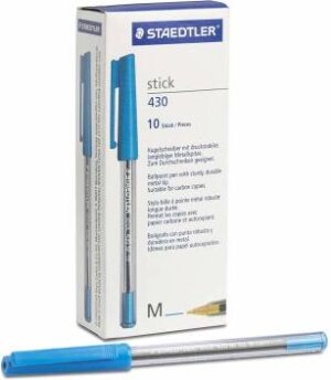 STAEDTLER BALL PEN BLUE PKT / 10
