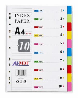 divider 1-10 color with num paper sy10