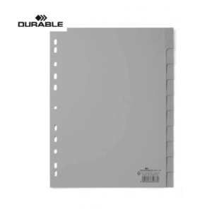 DURABLE A4 Divider with 10 Customizable Tabs – Grey