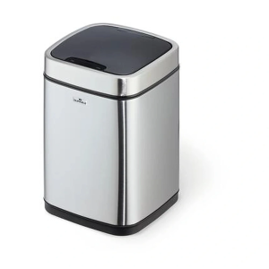 DURABLE NO TOUCH Sensor Trash Bin – 6L, Metallic Silver