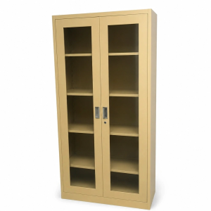 Metal Cabinet with Glass Doors