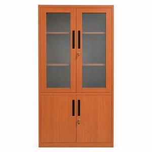 Metal Cabinet with Glass Doors