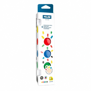MILAN Finger Paint Set – 6 × 25 ml Assorted Colours